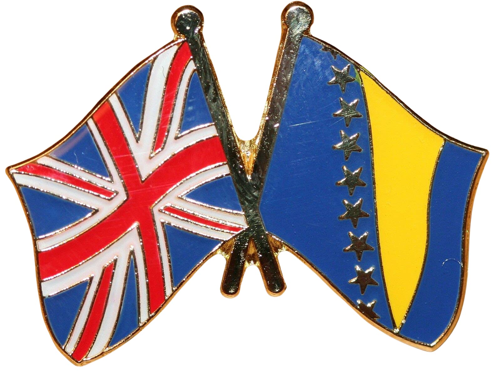 UK & Bosnia and Herzegovina Friendship Flag Pin Badge