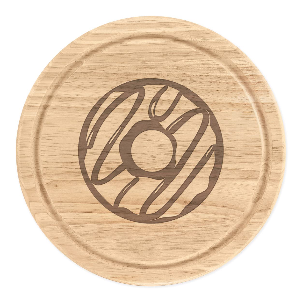 Pink Strawberry Glazed Doughnut Wooden Chopping Cheese Board Round 25cm