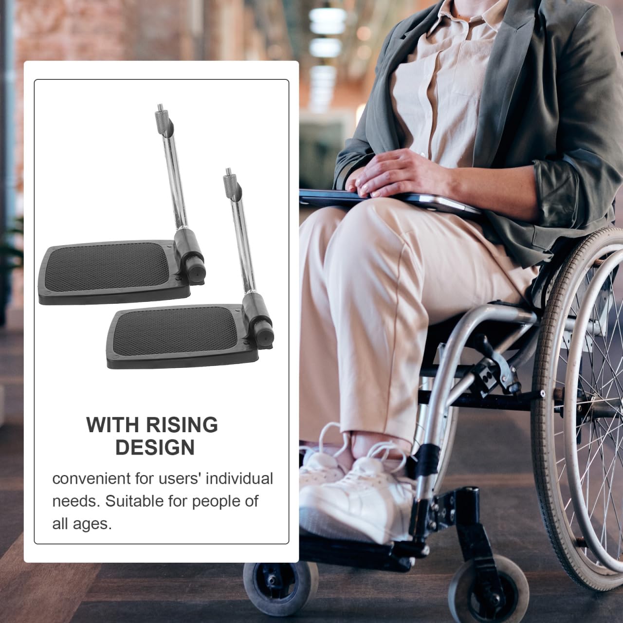 Healvian 1 paire de repose-pieds de rechange pour fauteuil - Repose-pieds universels pour fauteuil - Pédale de rechange robuste en plastique