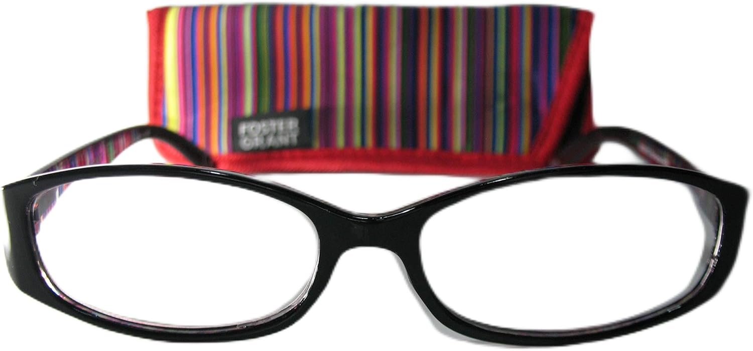 Foster Grant Rainbow Womens Multicolor Modern Reading Glasses w/ Case +2.75