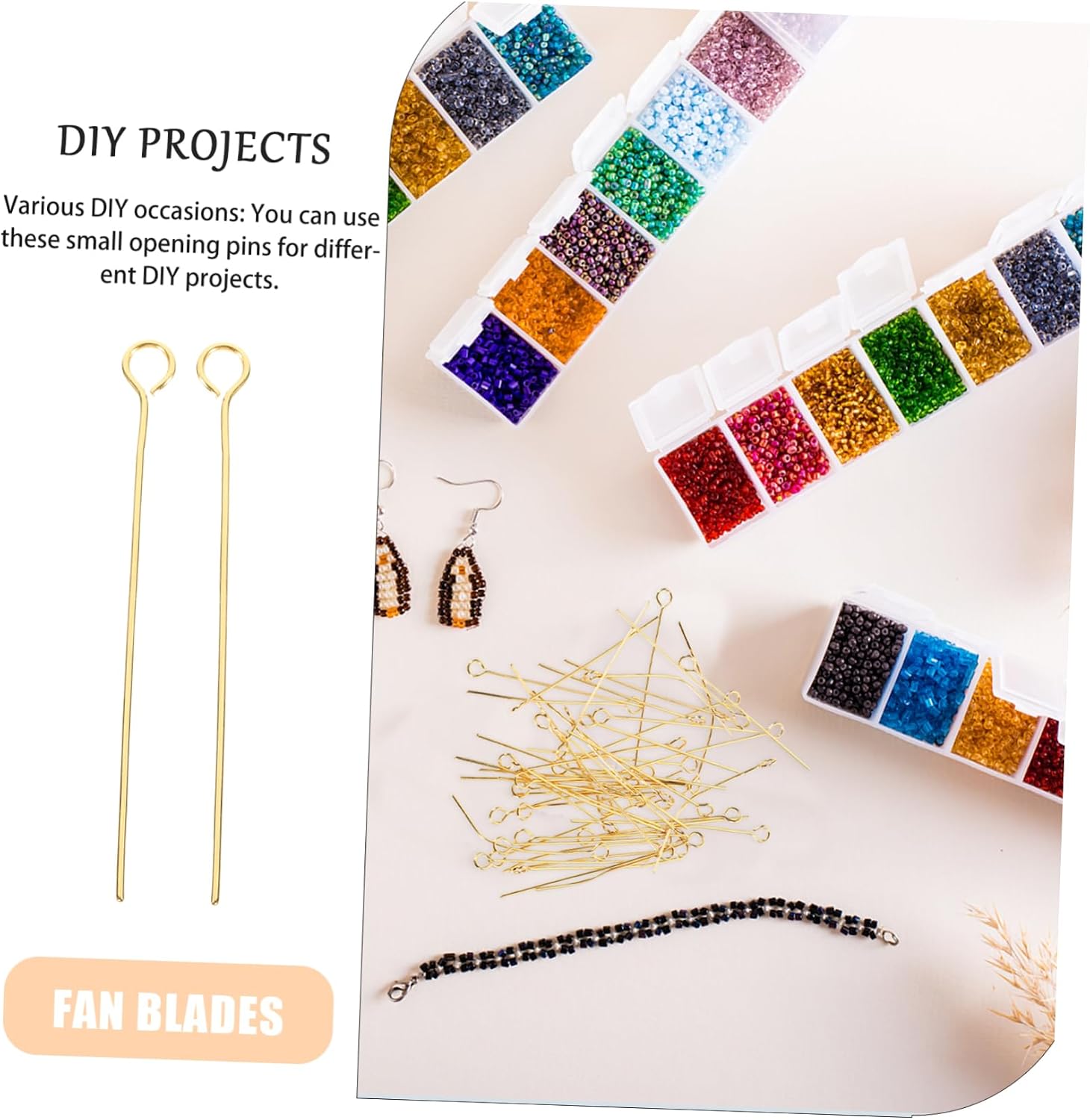 100Pcs Stainless Steel Open Eye Pins for Jewelry Making DIY Necklace and Bracelet Accessories Durable Pins for Beaded Earrings and Craft Projects