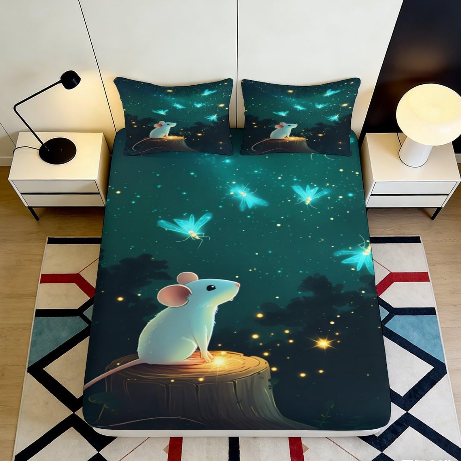 3D Printed Football Fitted Sheet Microfiber Deep Pocket Bedroom Bedding Soccer Mattress Fitted Cover Non-Slip for Adults Teens 120x200x25cm