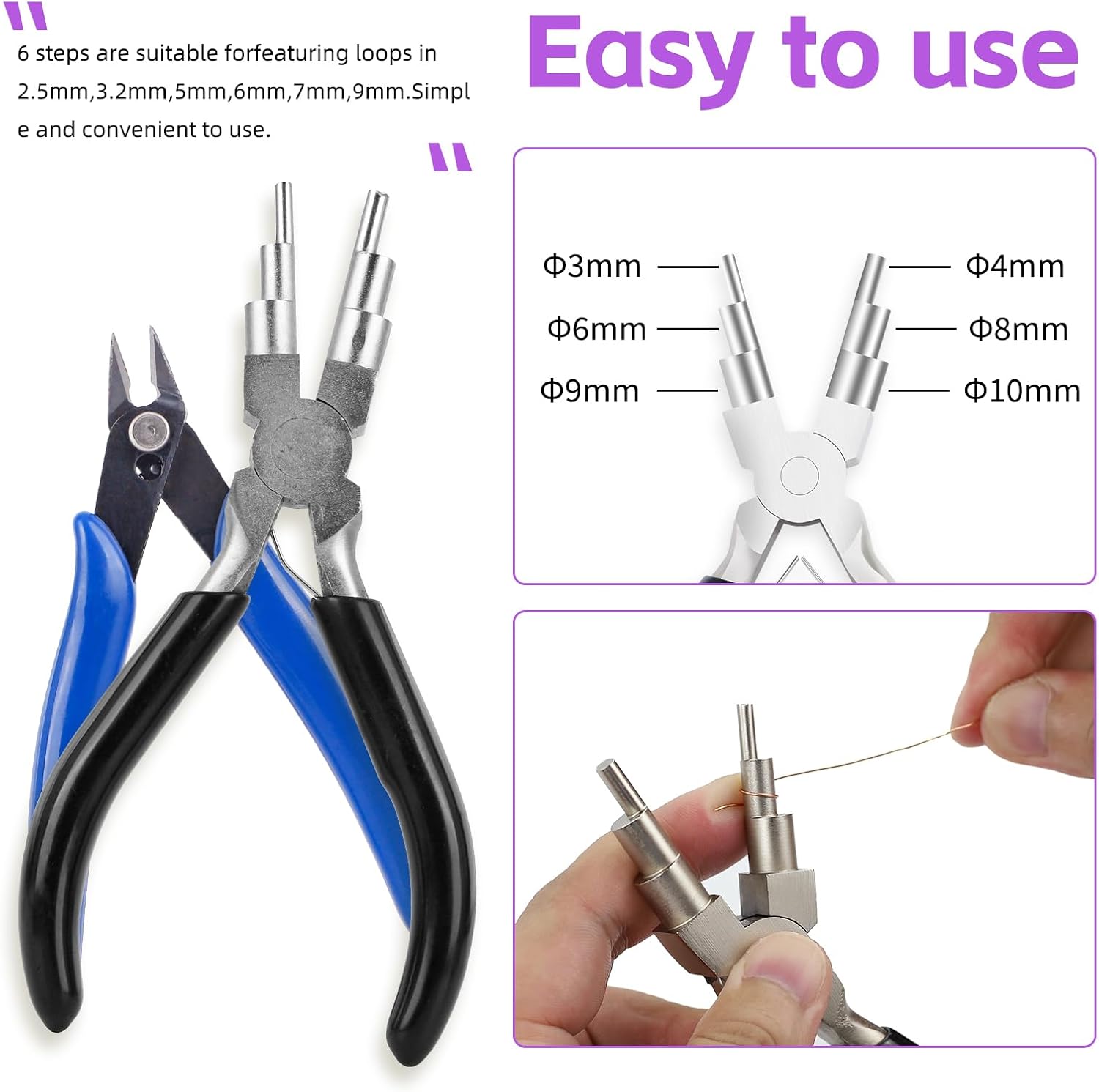SHANGNIULU Wire Wrapping Jewelry Making Kit with Mandrels, Bending Jig, Pliers，Wires Shaping Tools Jig for Wire Crafting and Jewelry Making (9PCS)