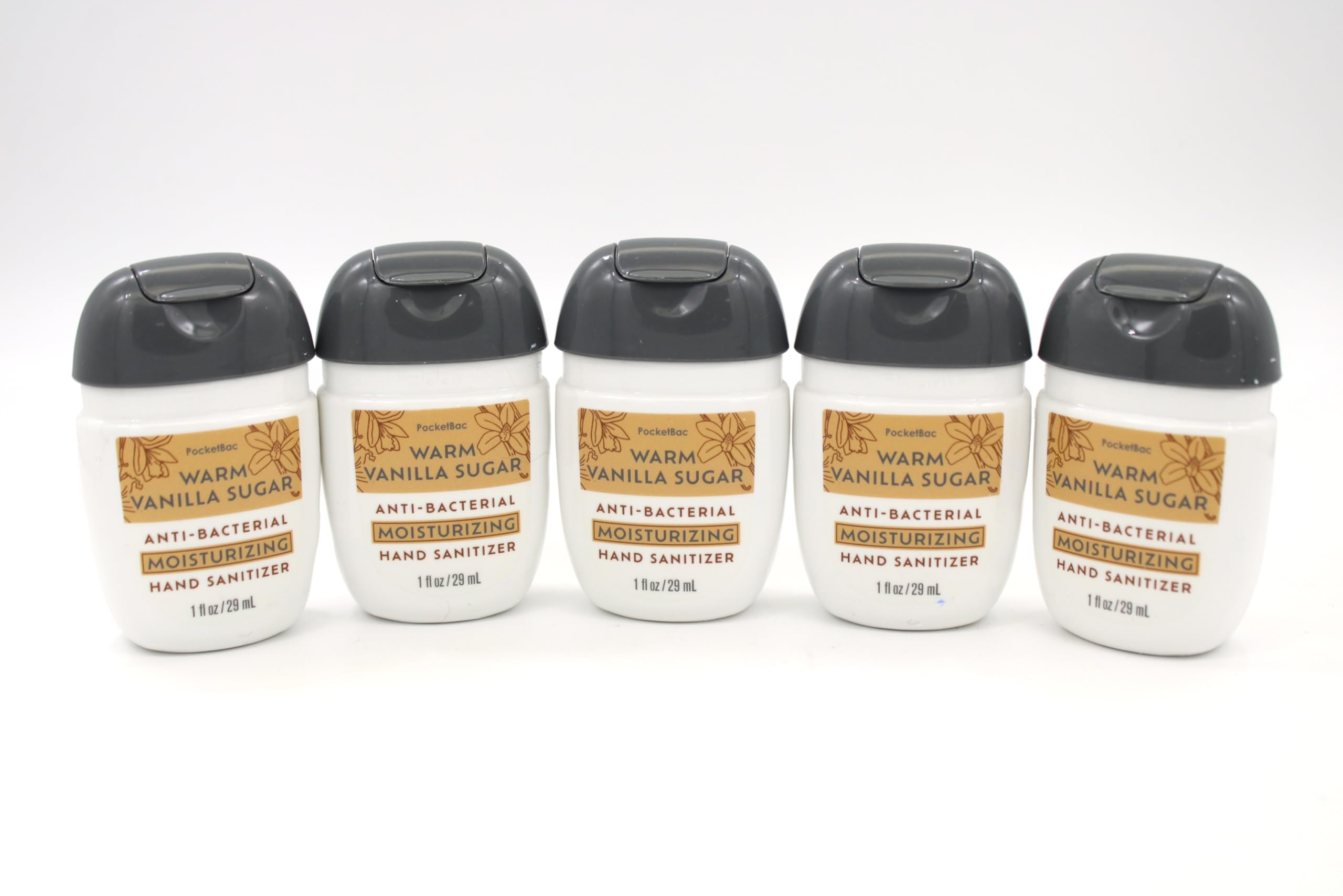 Generic Warm Vanilla Sugar, Bath and Body, Moisturizing Hand Gel, 1 fl oz, 5 pack