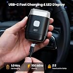 Rasoir de la feuille, 2026 Mise à jour 3D Razor électrique pour hommes, Mini Rasoir de voyage pour hommes Compact Portable Rasoirs de Foil pour hommes, Rasoir électrique pour hommes lavable humide / sec, Smart LED Affichage