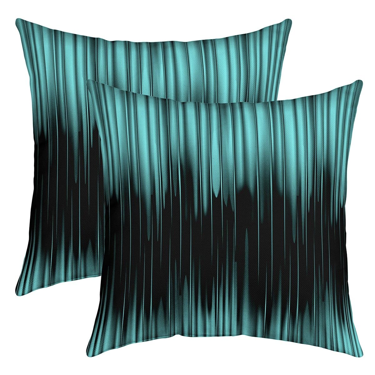 Housse de coussin bleu sarcelle et noir 55x55 cm pour chambre d'enfant | Lot de 2