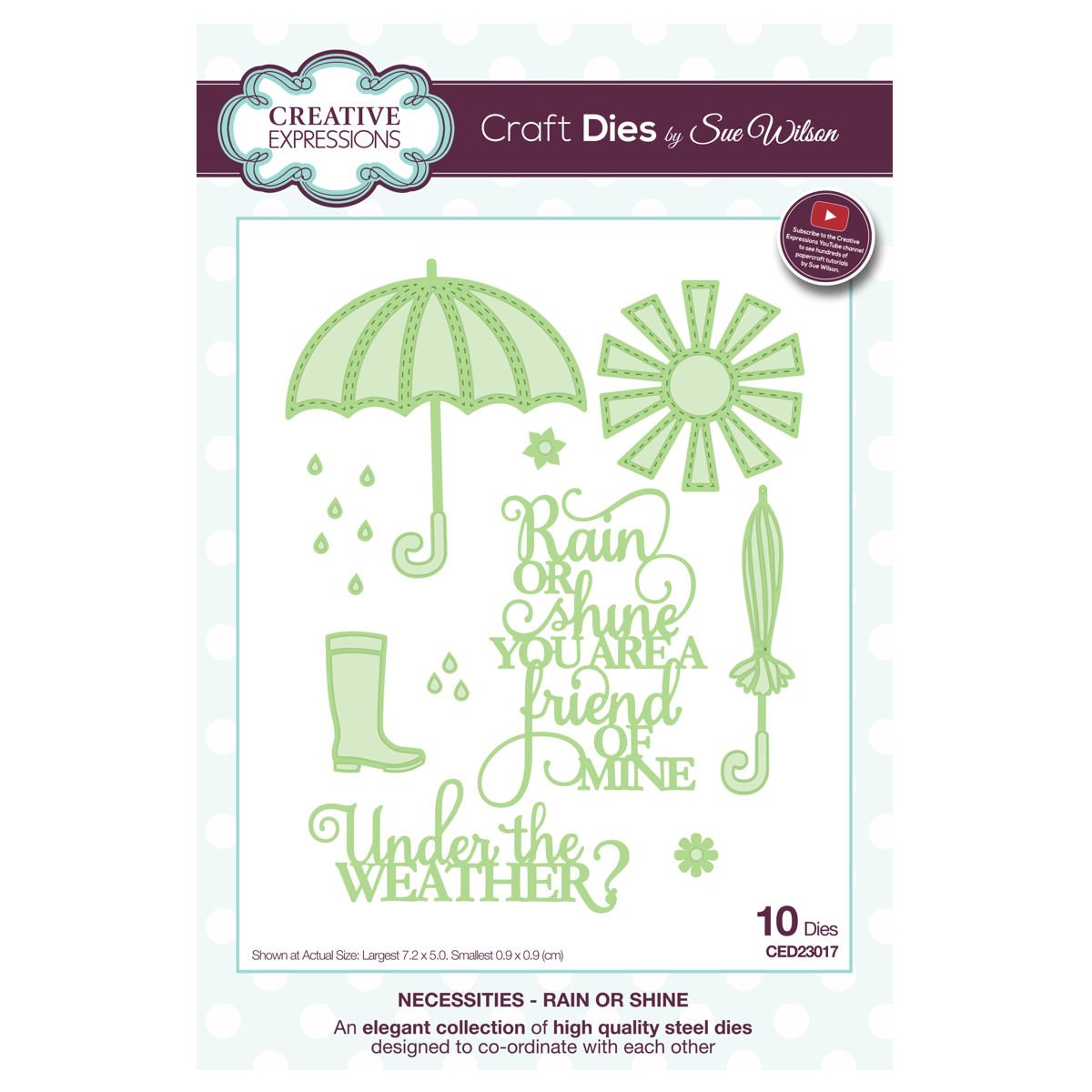 Sue Wilson Necessities Collection Rain or Shine Die, Metal, Silver, 25 x 16 x 0.8 cm