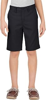 Boys Khaki Slim Fit Stretch Flat Front Short