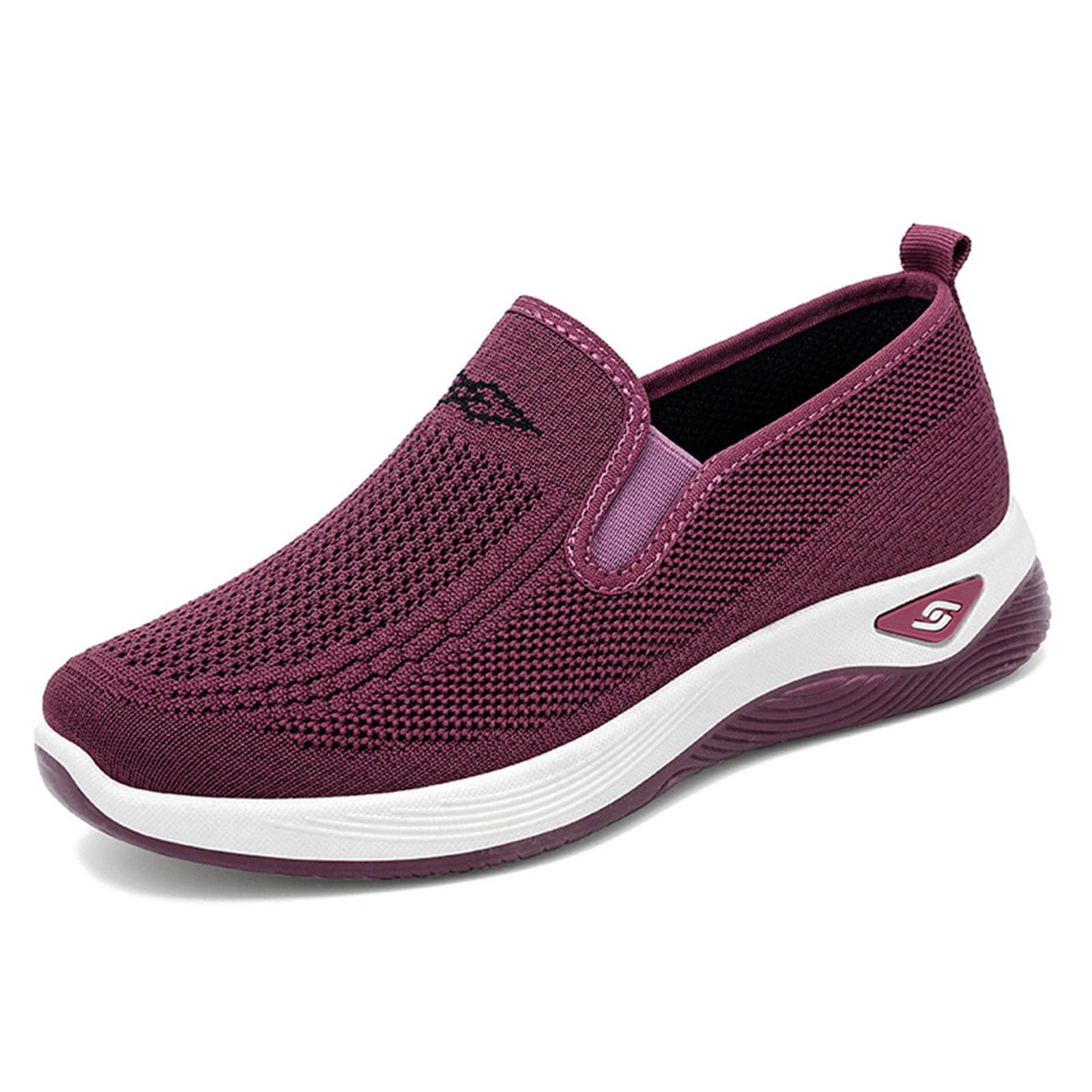 Zapatos cómodos para mujer, zapatos para caminar del Reino Unido para mujer, espuma para caminar, deslizarse en las manos, tenis ortopédicos con soporte de arco, zapatillas ortopédicas ligeras