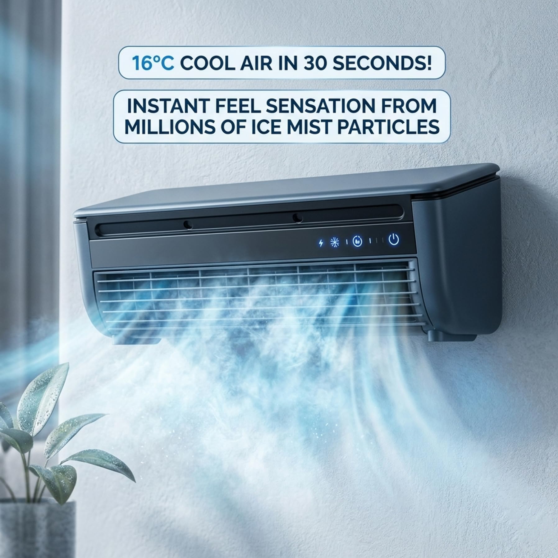 Mini climatiseur mural avec refroidissement rapide et batterie de 6000 mAh, refroidisseur USB portable avec télécommande pour cuisine, dortoir, bureau, unité AC murale