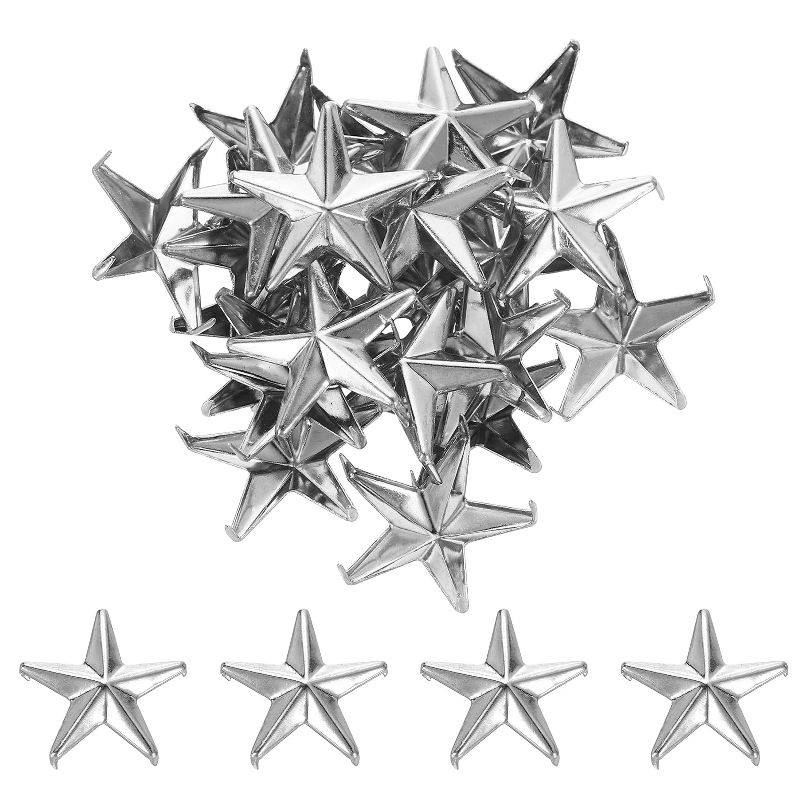 Rivets à 5 griffes en métal argenté 20 mm pour fixation forte sur sacs et maroquinerie