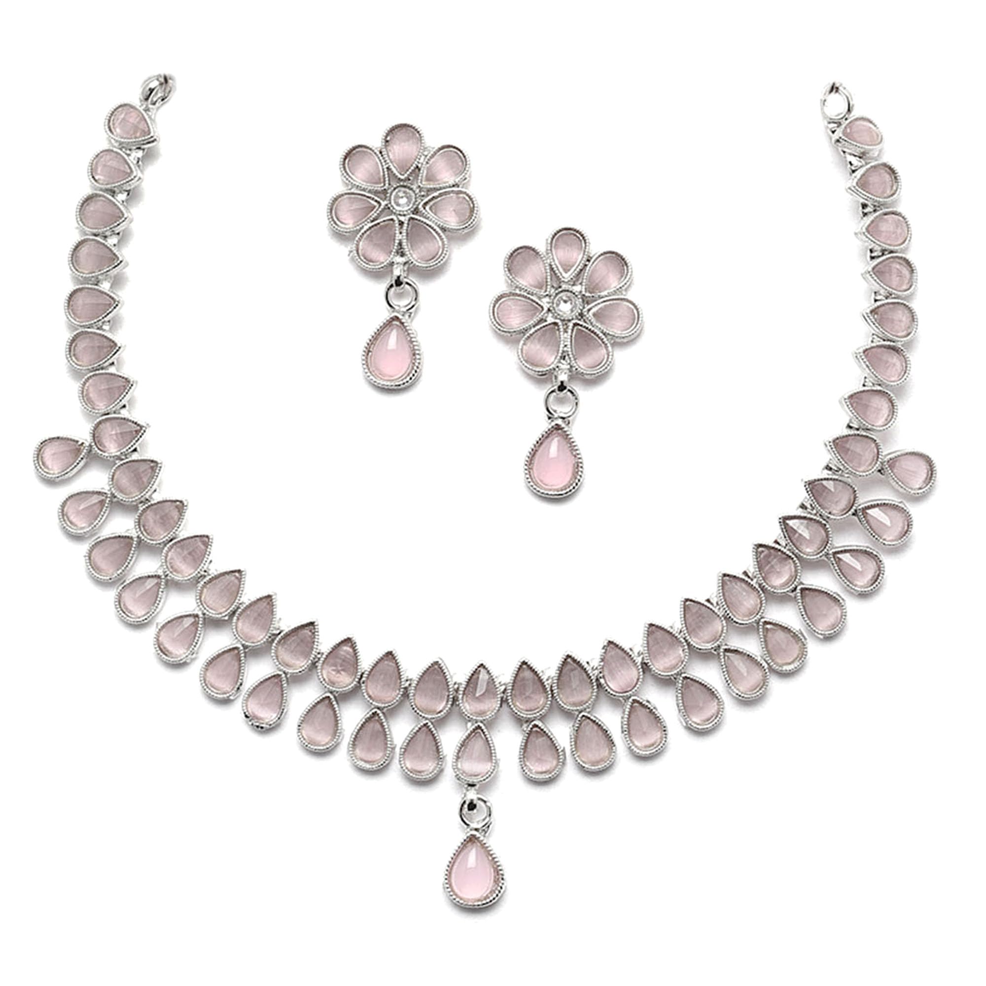 See full amazon price history chart for ZENEME Oxidised Silver-Plated Pear Shaped American Diamond Studded Necklace Earrings Jewellery Set for Girls and Women (Pink) ZENEME Oxidised Silver-Plated Pear Shaped American Diamond Studded Necklace Earrings Jewellery Set for Girls and Women (Pink) (B0C1TFJBPM) Amazon Price History, Amazon Price Tracker