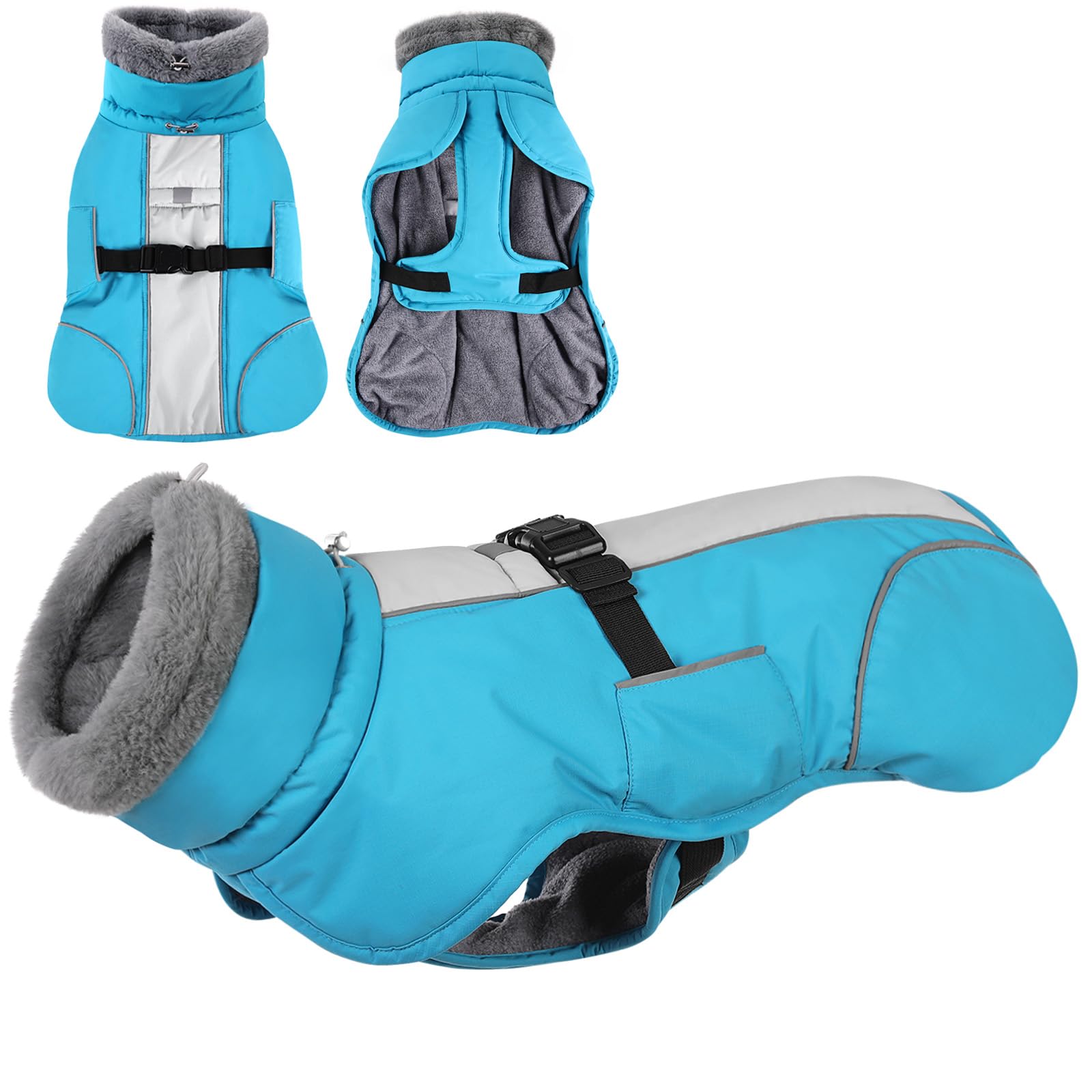KONVINIT Abrigo para Perro Invierno Chaqueta Perro Impermeable Abrigo Nieve Perro con Forro Polar Reflexiva Ropa Perro para Perros Pequeños Medianos y Grandes Al Aire Libre