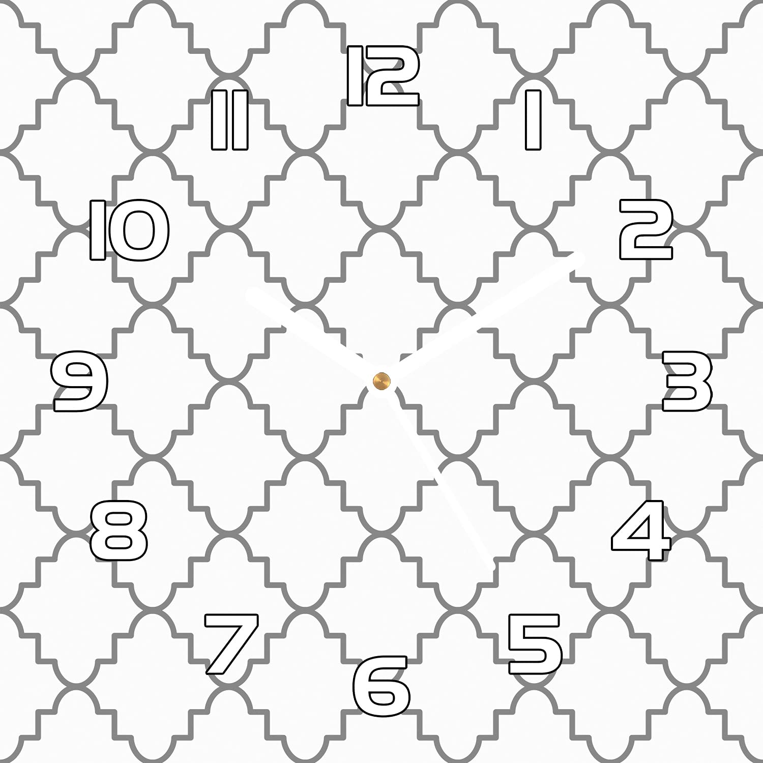 Horloge en verre facile à nettoyer pour cuisine et salon or marocain 30x30