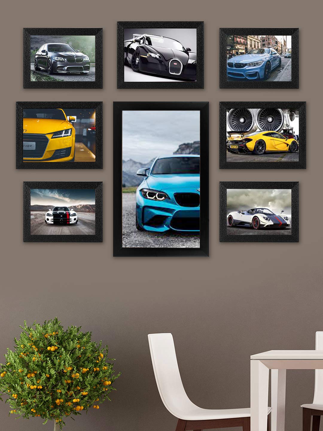 DESI FRAME Decorative Set of 8 Black Individual Wall Photo Frames