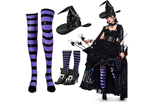 Halloween Witch Shoe Covers, Hat & Socks: Spooky Halloween Costume Accessory Set