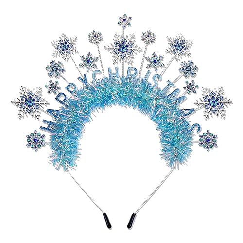 Christmas Snowflake Headbands for Women Crystal Winter Party Flower Snowflake