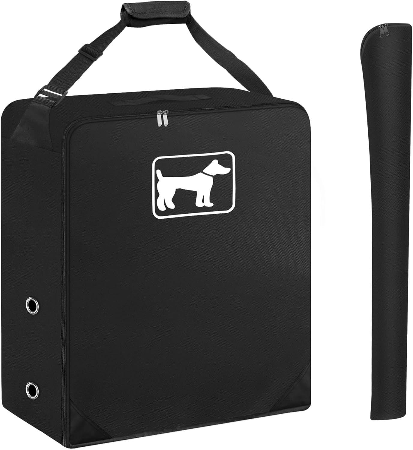 SIRUITON Dog Playpen Storage Bag, Fits 32″ H 8 Panels and 9 Stakes，Suitable for Foldable Exercise Pet Playpen, Dog Fence Travel Bag, with Reinforcing Plate & Shoulder