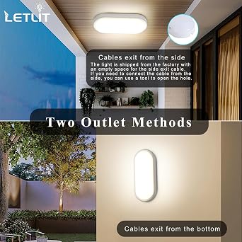 18W LED Wall Light Outside 2 Pack, IP65 Bathroom Bulkhead Light, LED Ceiling Light, 1800LM 4000K Porch Light for Indoor, Outdoor, Kitchen, Garage, Hallway, Cellar, Garden [Energy Class E]