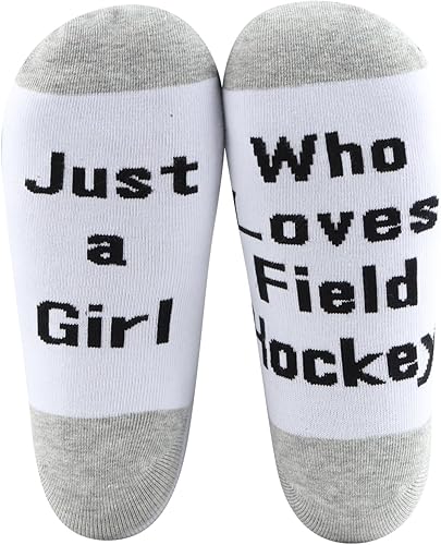 Miniatura 6 de CMNIM Calcetines novedosos de regalo de hockey sobre césped para niñas, solo una chica que ama el hockey sobre césped, regalo para jugadores,