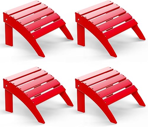 Miniatura 9 de BRIOPAWS Juego de 2 otomanos plegables Adirondack, 19.7 pulgadas de ancho x 18.5 pulgadas de largo x 13 pulgadas de alto, reposapiés de silla