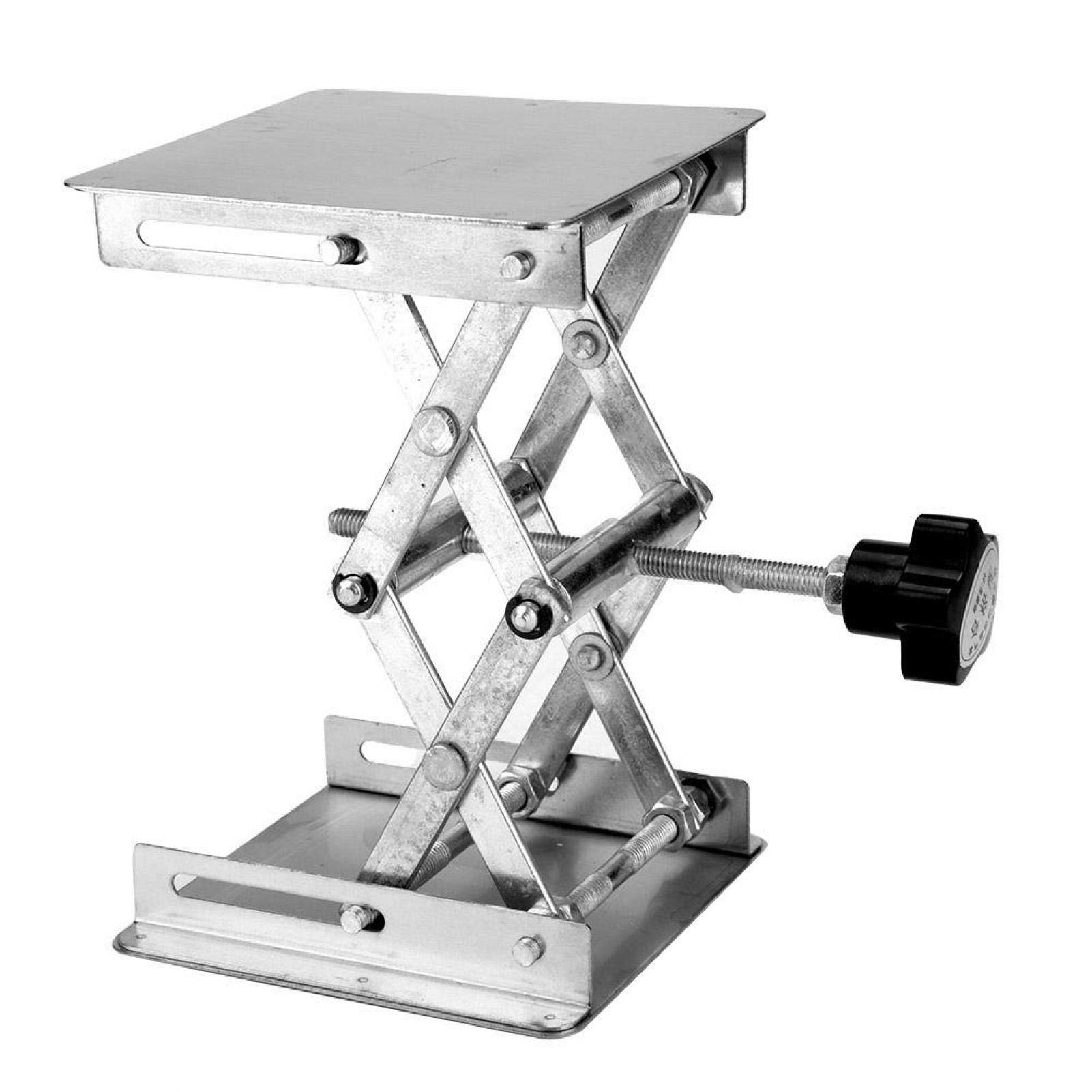 Labor Scissors Jack, 100 * 100 * 160 mm Labor Support Jack Platform aus rostfreiem Stahl, Anti-Rost Scientific Scissor Lifting Jack Platform(Schwarz)