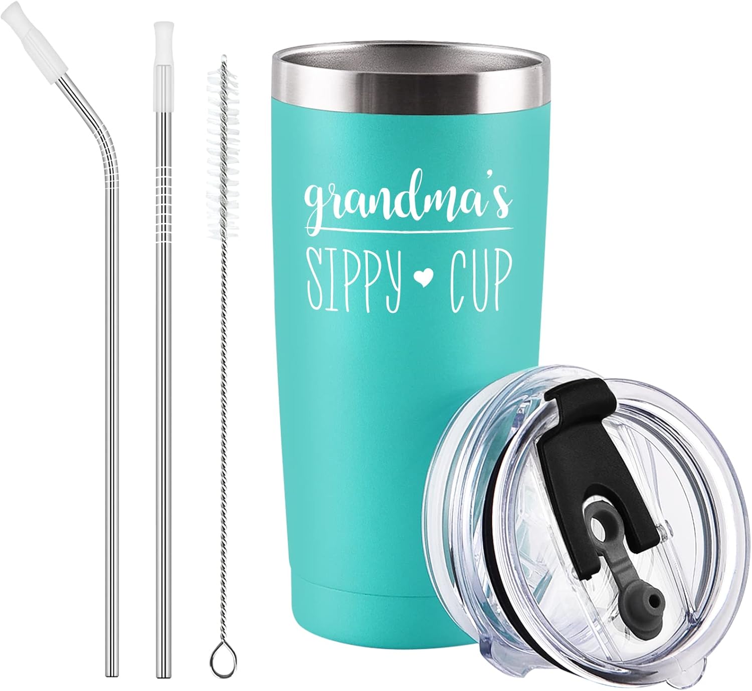 Flаѕh Dеаlѕ - 70% оƒƒ Grandma's Sippy Cup Travel Tumbler with 2 Lids, Birthday Christmas Gift for Grandma Grandmother Nana Gigi Mom Mother's Day Thanksgiving Day, 20 Oz Funny Insulated Stainless Steel Tumbler, Mint