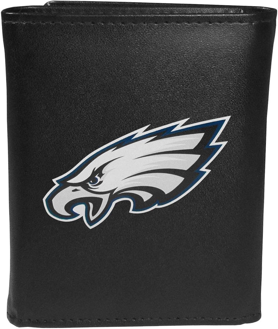 NFL Philadelphia Eagles Mens Tri-fold Wallet & Color Money Clip, Black, One Size