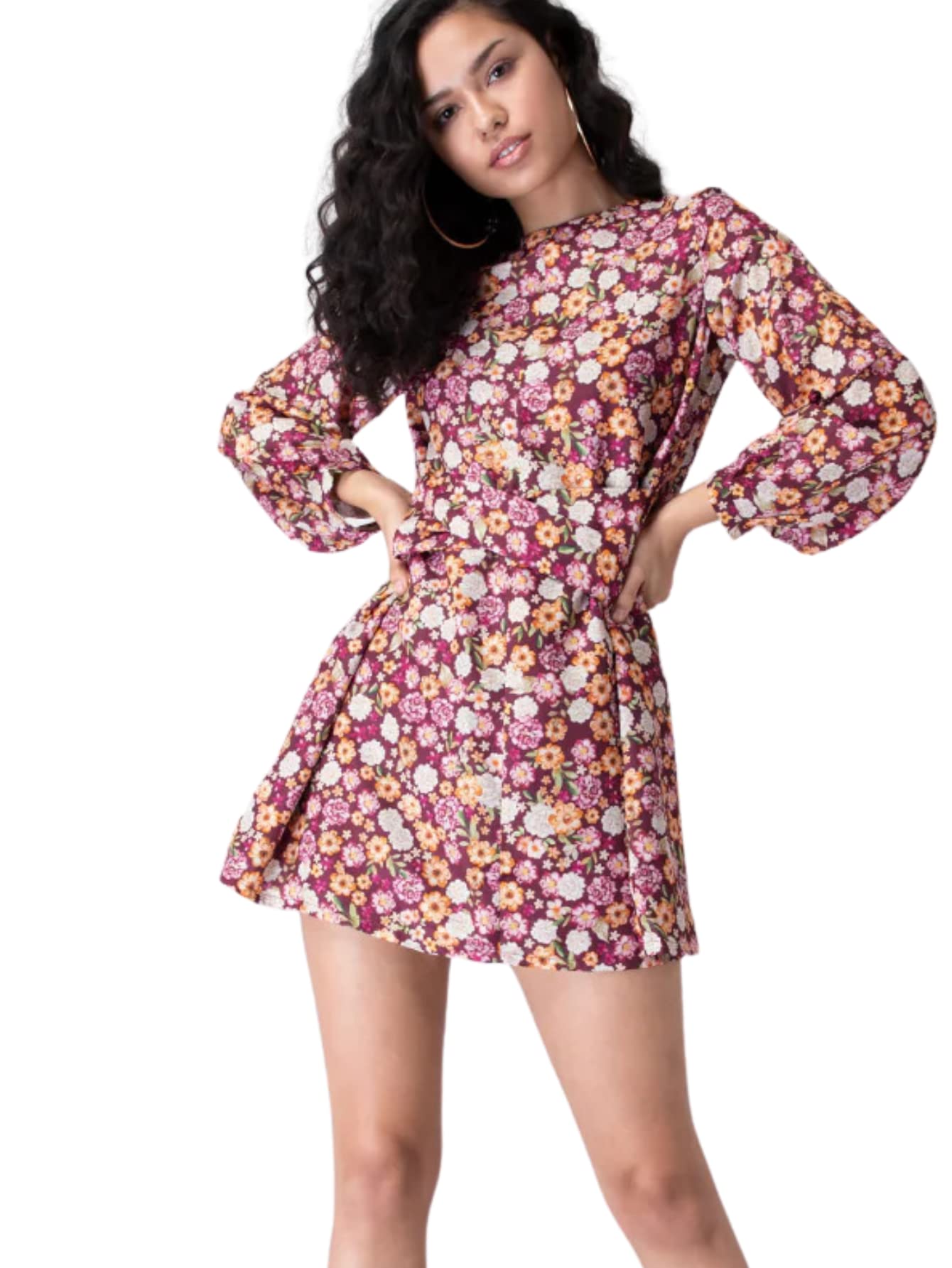 Dhruvi Trendz Womens Lycra Women Western Dresses Regular Fit A-Line (Dt-Wd-1034_Maroon_Xl)