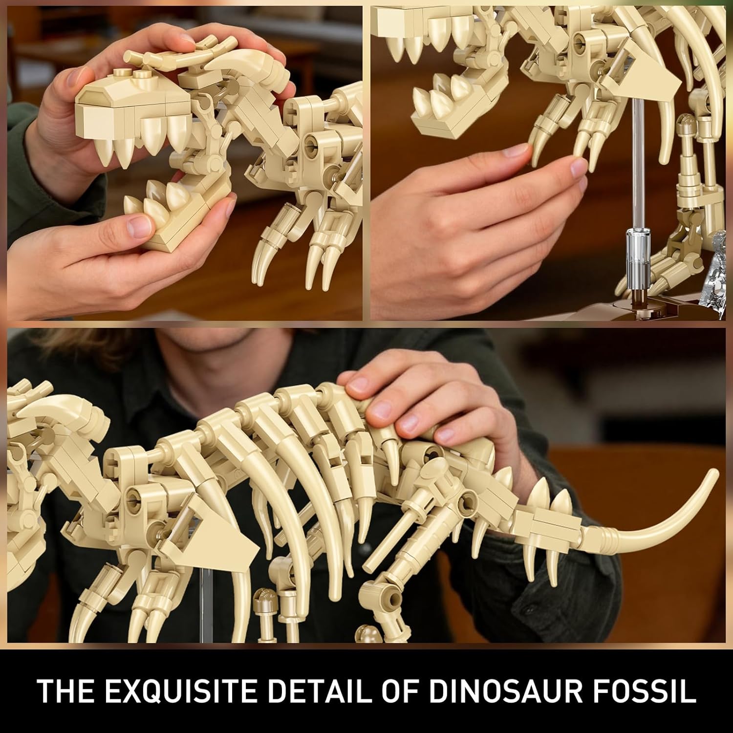 HIGH GODO T. Rex Dinosaur Fossils Building Set with Display Base, Tyrannosaurus Rex Dinosaur Fossil Set, Skeleton Model Set for Home Decor, Ideal Gift for Fossil Lovers Teens Adult 14+ (289PCS)