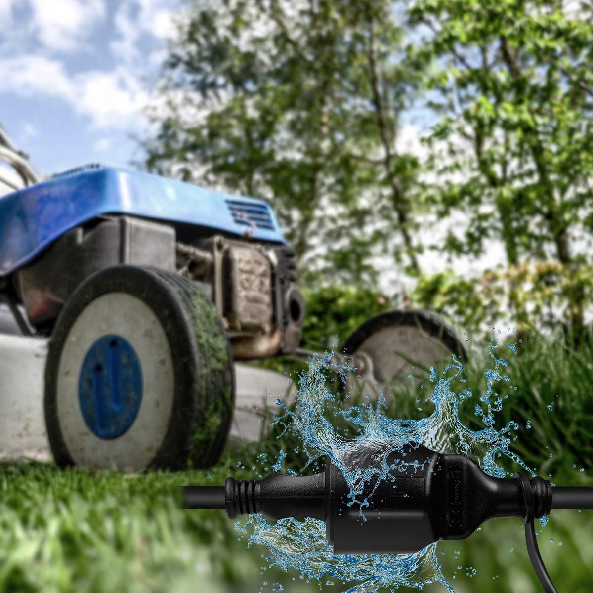 LogiLink LPS102 Outdoor Strom Verlängerungskabel für den Aussenbereich (Schutzkontakt Anschluss), 5m, Schwarz