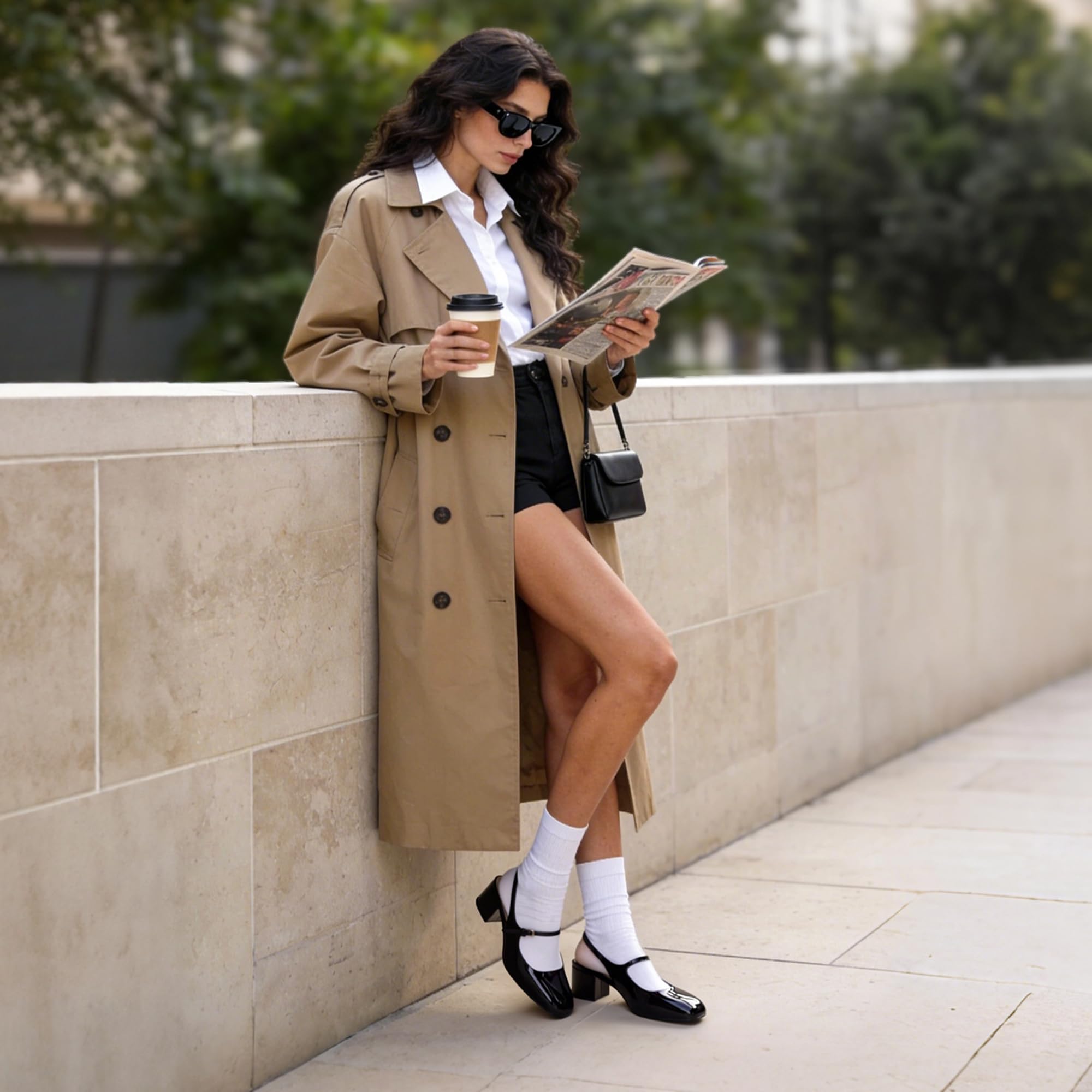 DREAM PAIRS Damen Mary Jane Niedrige Chunky Heels Slingback Geschlossene Quadratische Zehen Abendkleid Schuhe Hochzeitsfeier Büro Pumps Schuhe