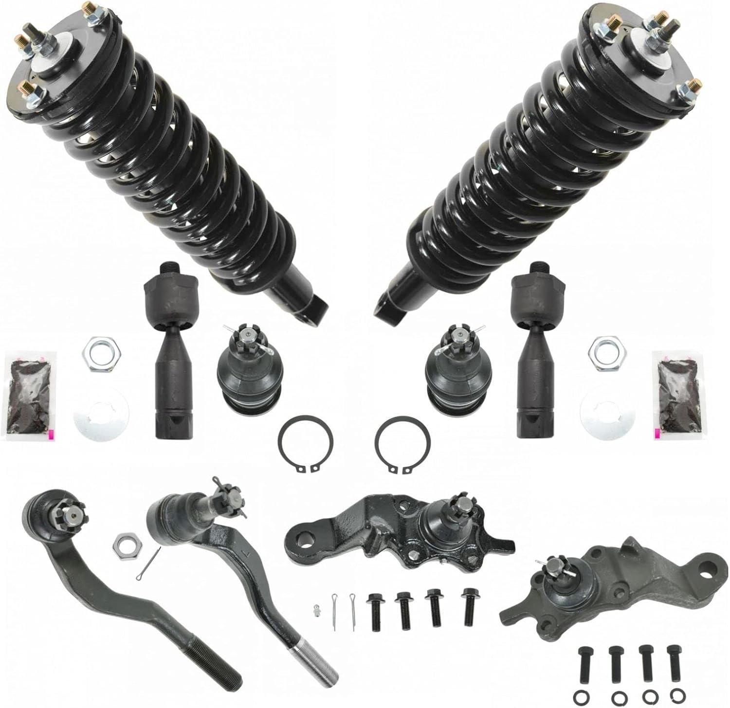 Steering Shock Strut Tie Rod Ball Joint Kit Set 10 piece