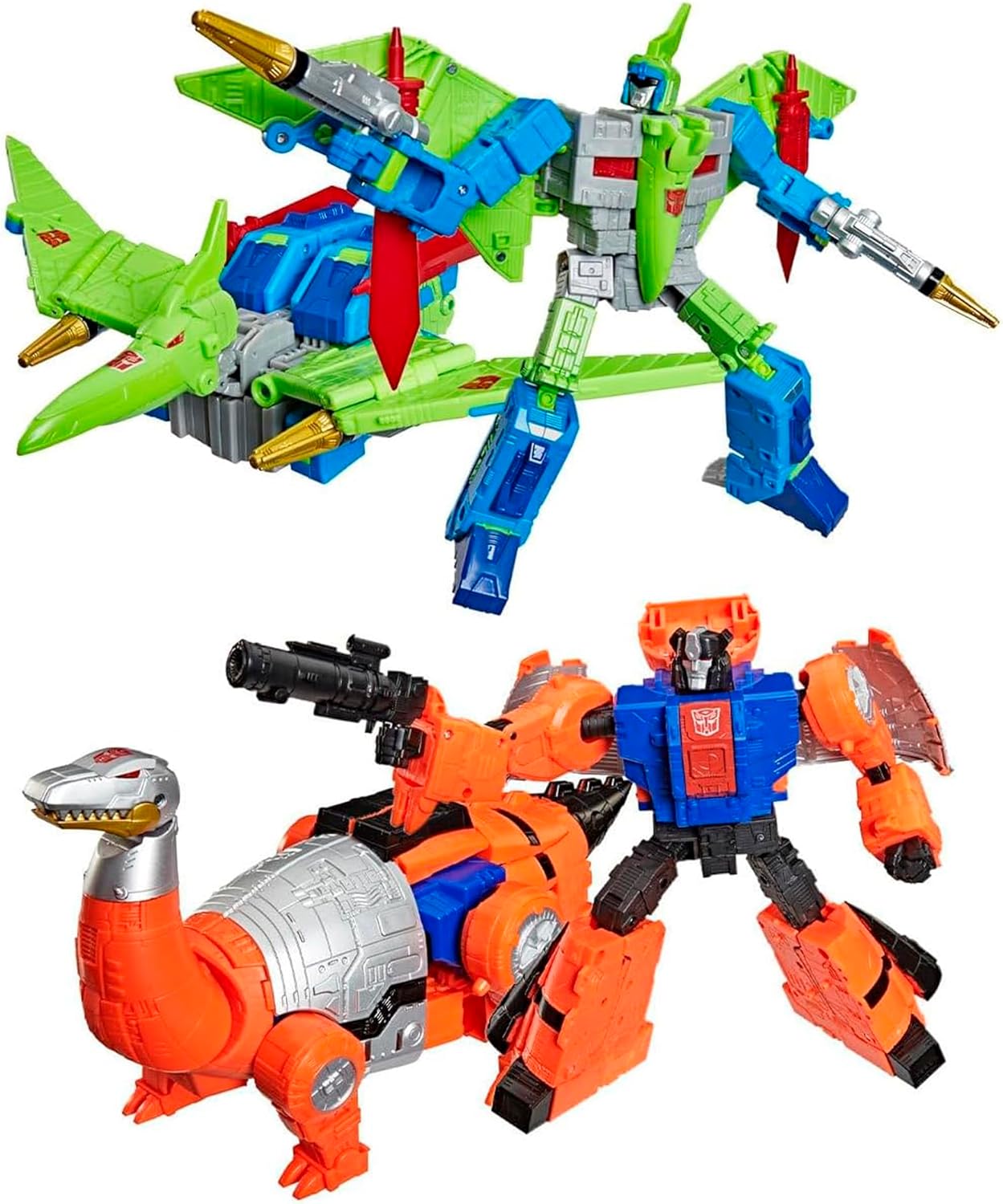 Transformers Age of The Primes, G2 Dinobot Swoop and G2 Dinobot Sludge, 8.5 inches, Convertible Class, Robot Toy, Ages 8+