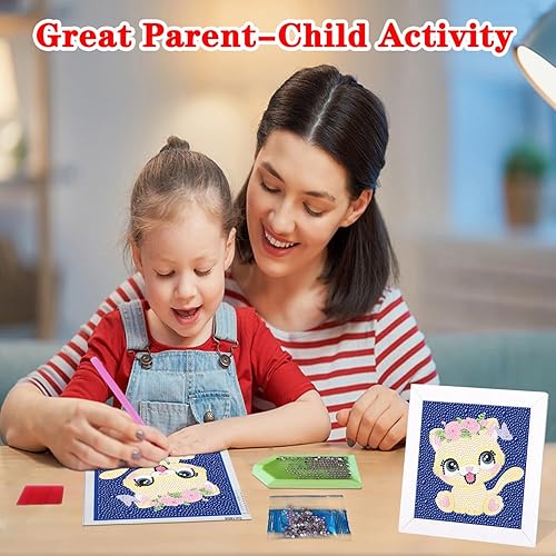 Miniatura 8 de Miairivy Kits de pintura de diamantes para niños, paquete de 6 dibujos animados de lujo, arte de diamantes 5D de nueva generación, juego de pintura