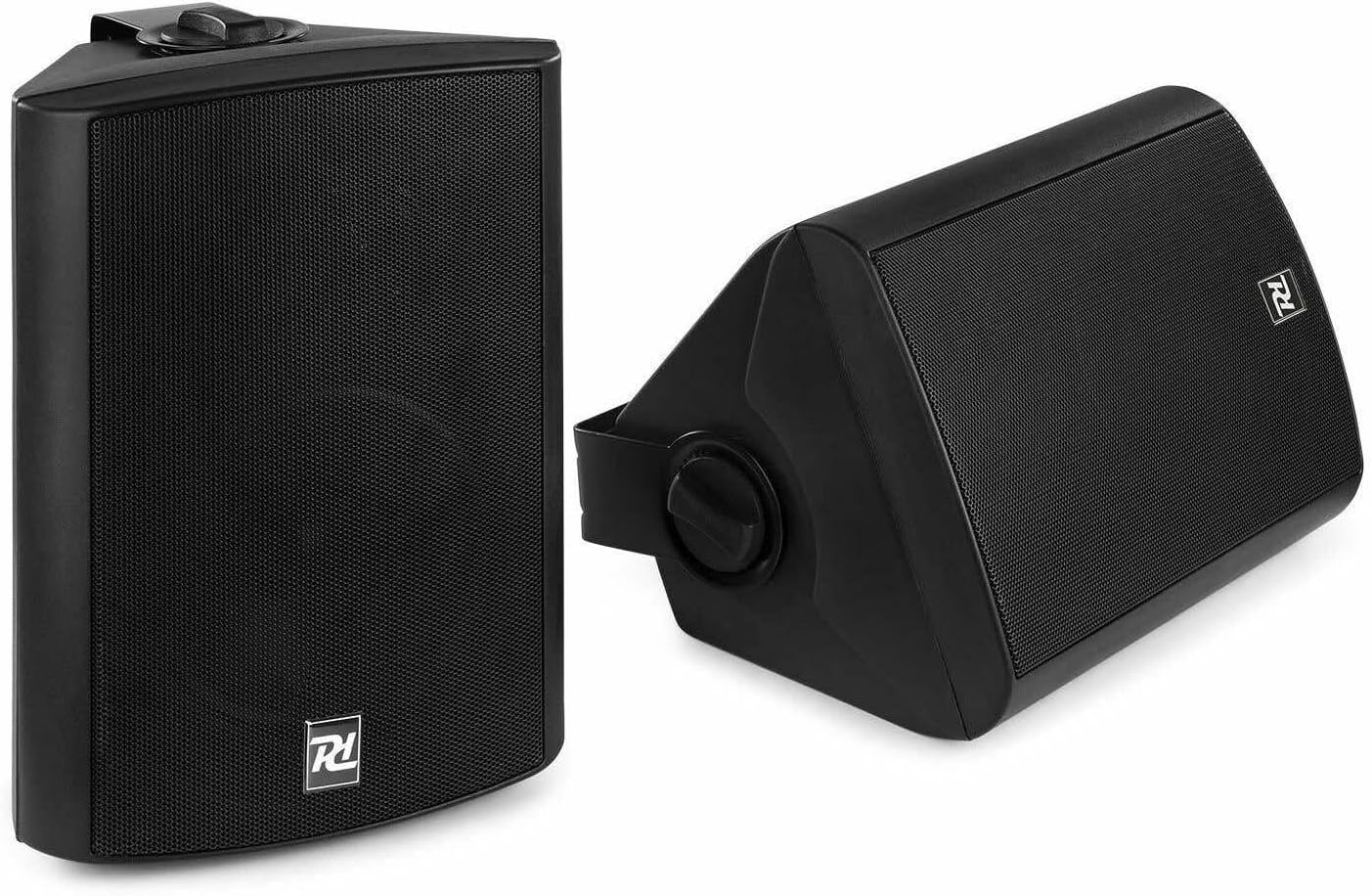 Power Dynamics DS50AB Wall Mounted Bluetooth Speaker System, 50W RMS Active Audio Speakers with Subwoofer Output, AUX, Loop Input & Auto-On Feature for Home & Commercial Audio - Black