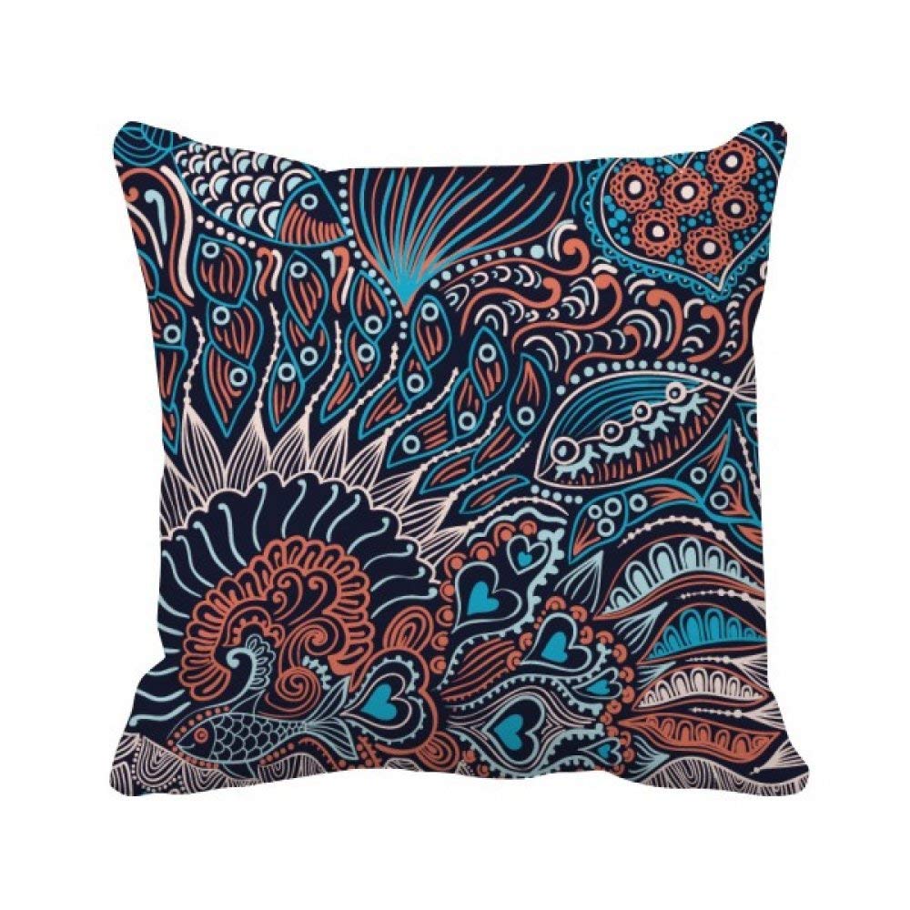 Housse de coussin texture abstraite motif poisson, textile de décoration haut de gamme