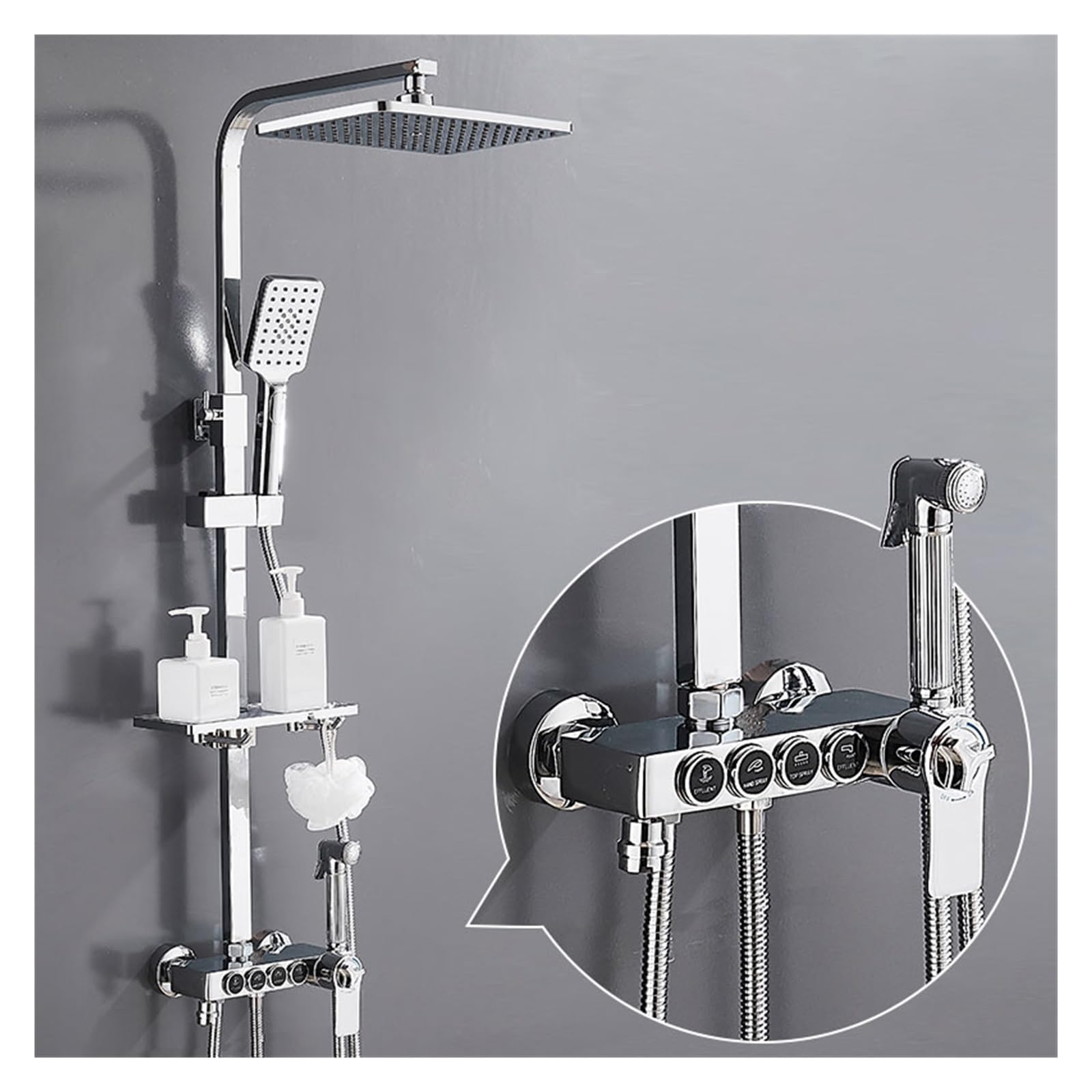 Robinet système salle bains numérique noir or pour une douche relaxante à la maison