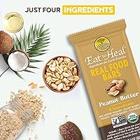 Vista 4 de EatToHeal Barra de comida real de mantequilla de maní, barras orgánicas veganas saludables con alto contenido de proteínas, reemplazo de comidas