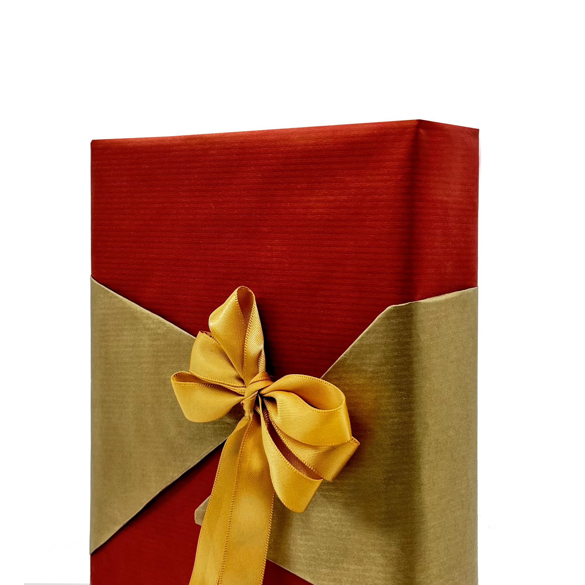 PAKOT – Papel Kraft Verjurado Doble Cara Rojo y Oro – Bobina 70 cm x 100 m – Rollo para Envolver Regalos Cumpleaños Eventos y Comercios