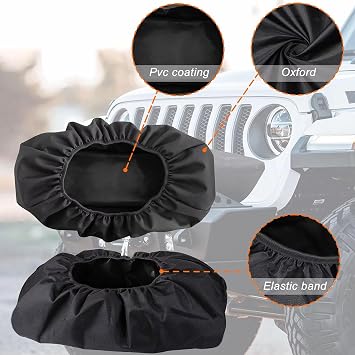 2Pcs Car Protective Elastic Winch Cover, 55*19*24cm 600D Oxford Cloth Heavy Duty Winch Cover for Badlands Shield of Trailer, SUV, Boat