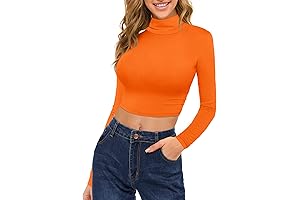 Shaggy Costume Idea for Women: Long Sleeve Turtleneck Crop Top