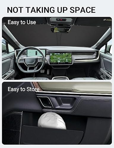 Vista 739 de Proadsy Parasol para parabrisas para BMW X1 F48 2016-2022 de 4 capas plegable, protector de parasol frontal que bloquea los rayos UV y mantiene