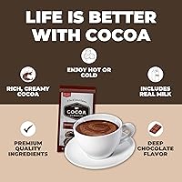 Vista 4 de Cocoa Classics Chocolate Supreme Mezcla de Cacao, Chocolate Caliente, Hecho con Leche Descremada, Solo Añade Agua Caliente, Haz Cacao Caliente