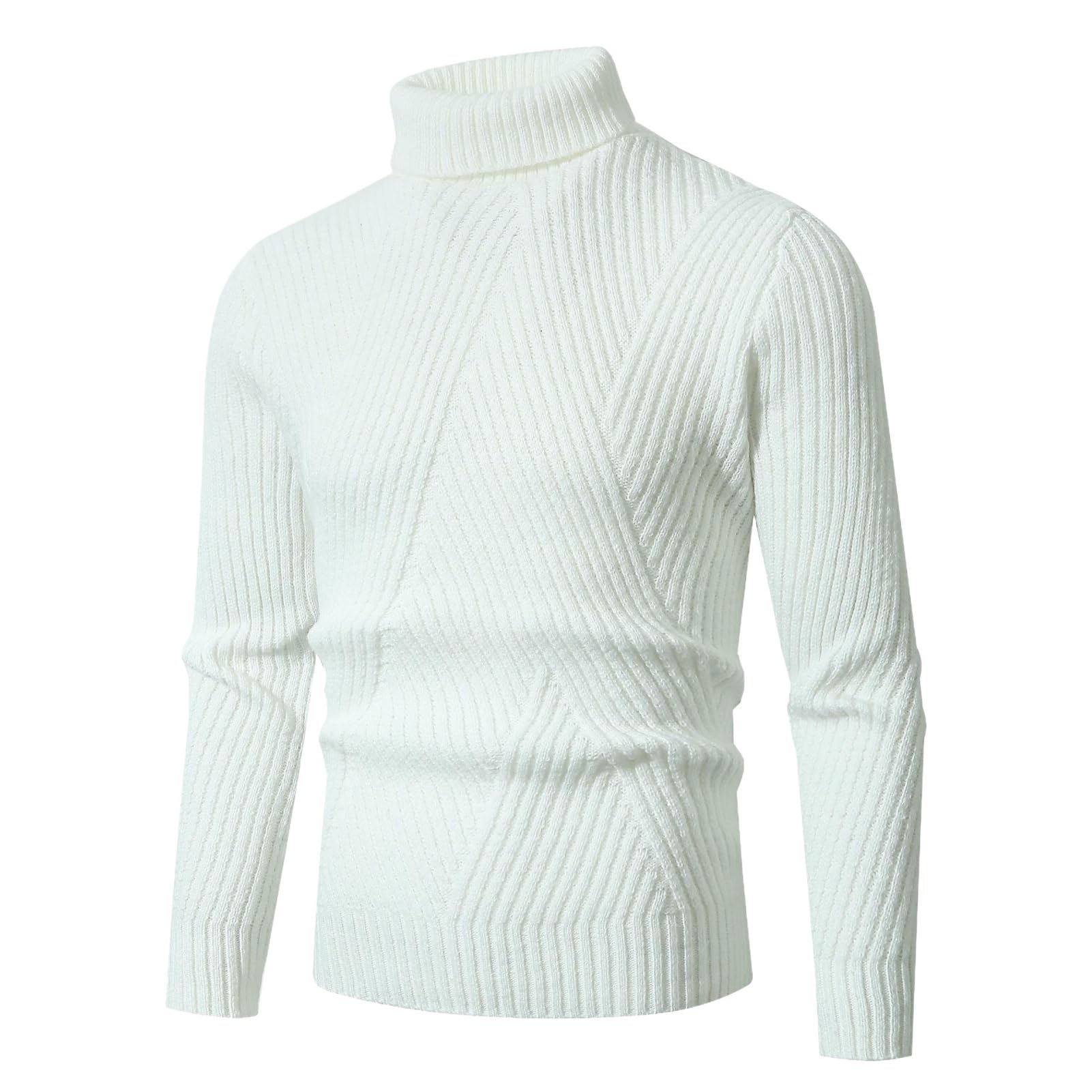 Suéter de cuello alto para hombre, de sarga cálida y gruesa, para otoño e invierno