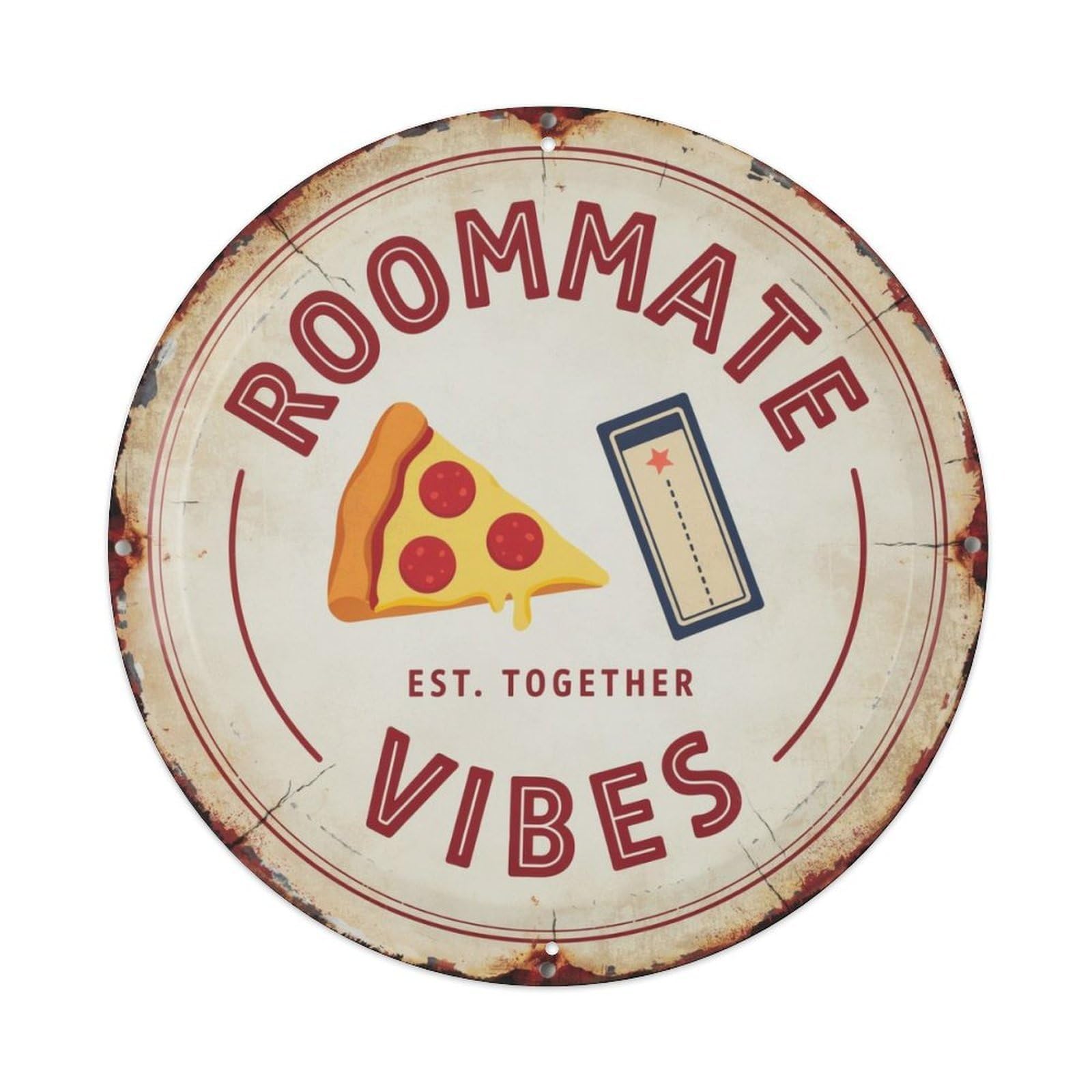 Roommate Vibes Metal Tin Sign Plaque