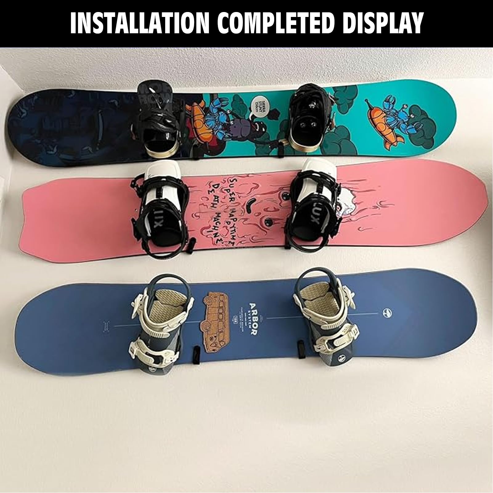 Support Mural Snowboard Asaisimg - Lot De 4 Clips - Range Planche Neige/Horizontale