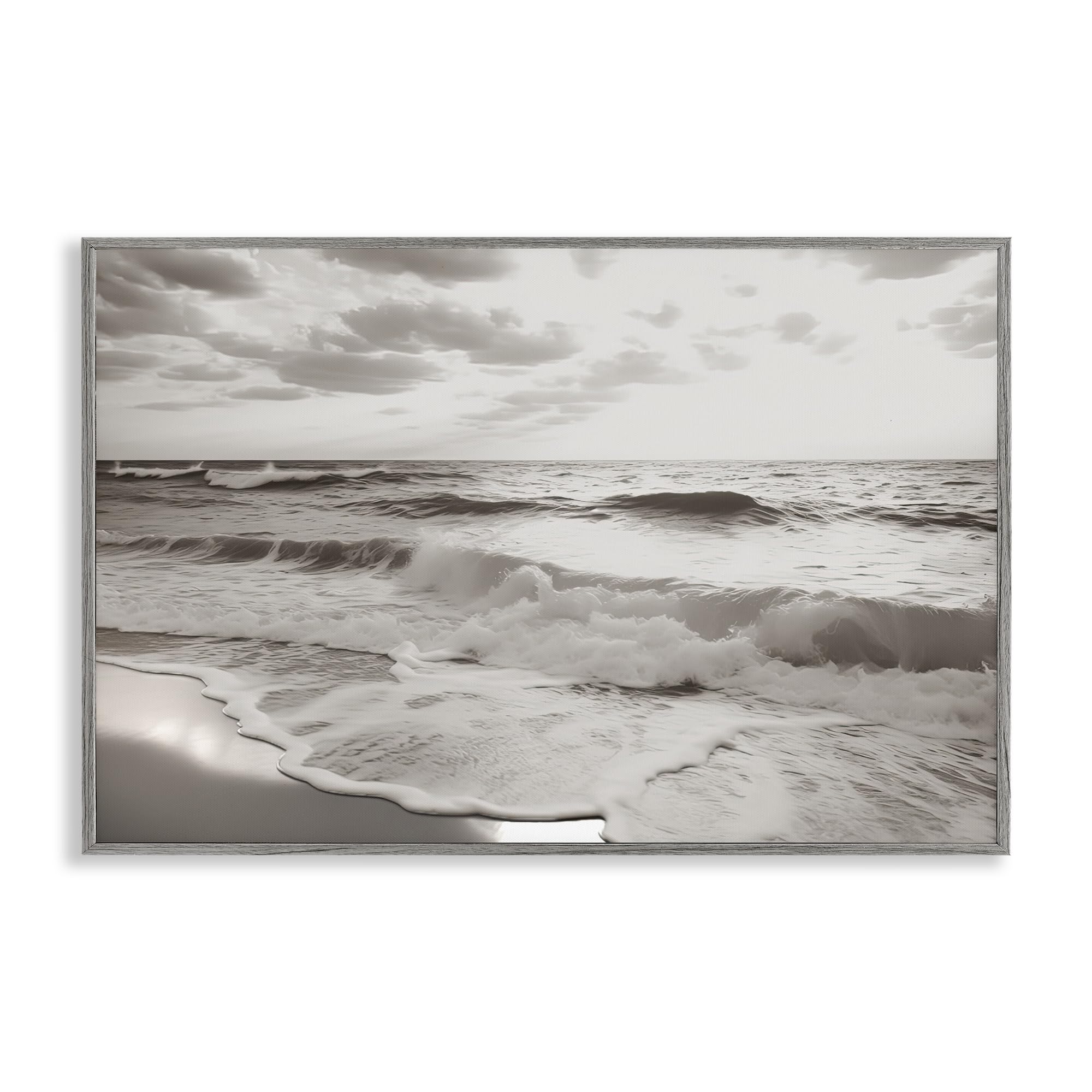 Poster encadré vue sur la plage Stupell Industries avec cadre noir moderne 20x30