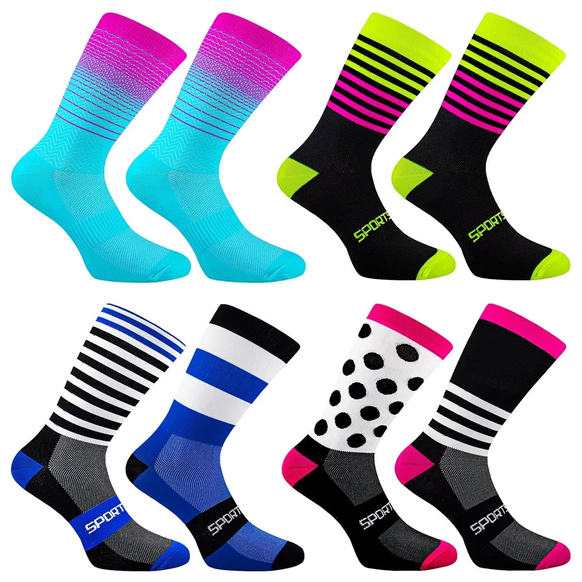 Calzini da ciclismo uomo in poliestere nylon elastan