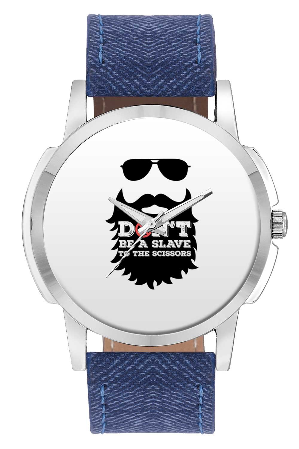 Wrist Watch for Men - Dont Be A Slave to Scissors | Beard Lovers Or Sikhs - Analog Mens and Boys Unique Quartz Leather Band Round Designer dial Watch (B074CNVB7Y) Amazon Price History, Amazon Price Tracker